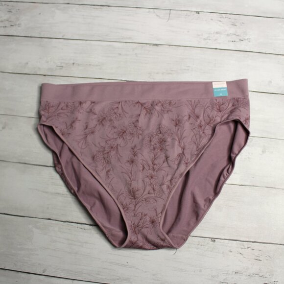 Ambrielle Women's High Cut Leg Brief Panties Plus Size 2X Floral - Picture 1 of 4